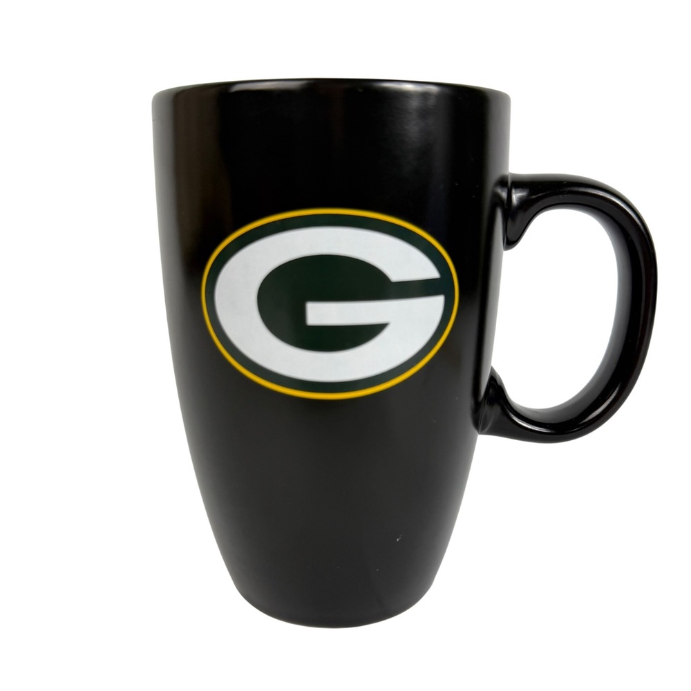 Green‎ Bay Packers Coffee Mug Black Ceramic Tapered NFL The Memory Company
